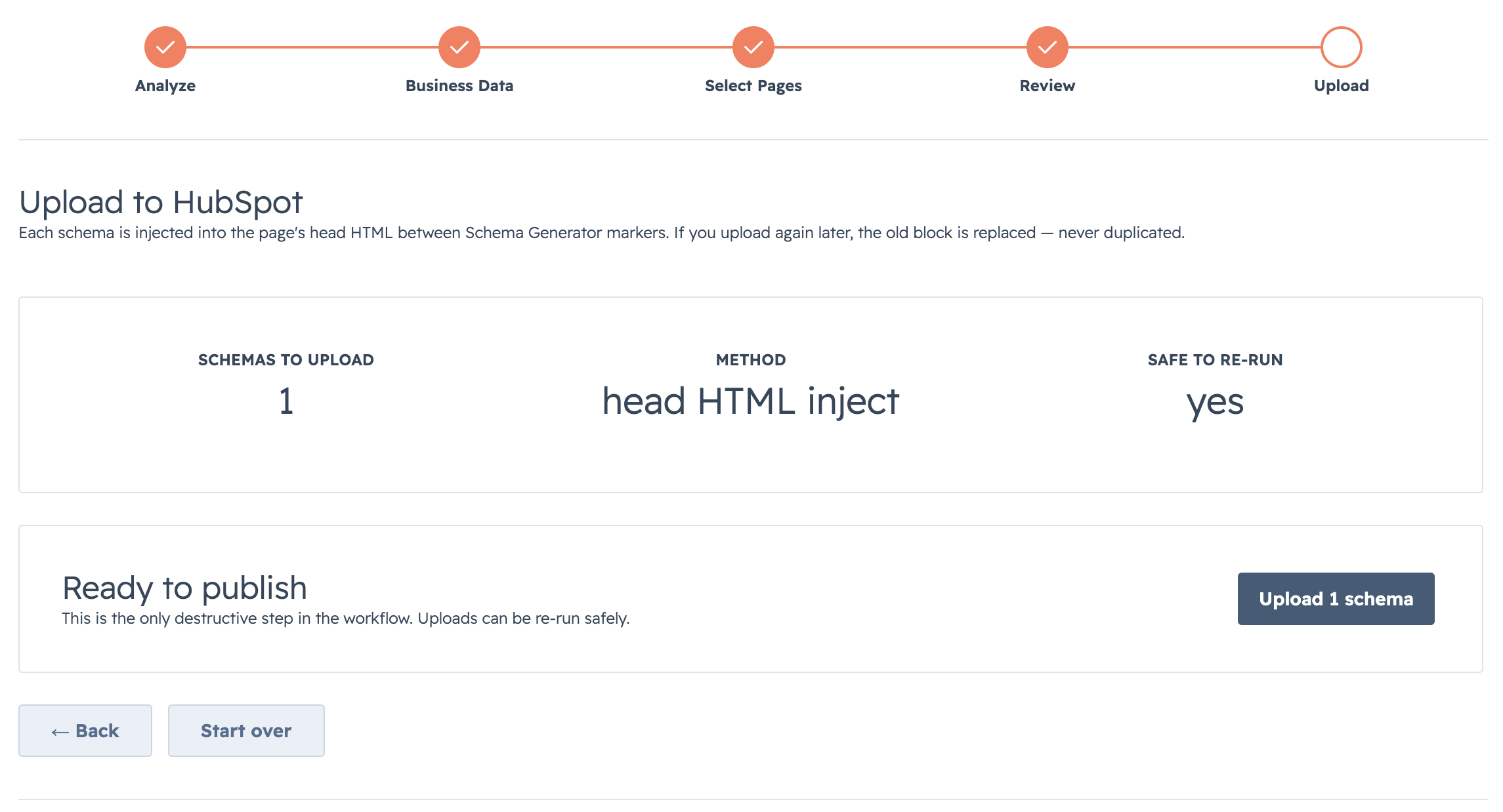 Step 6 — One-click upload to HubSpot
