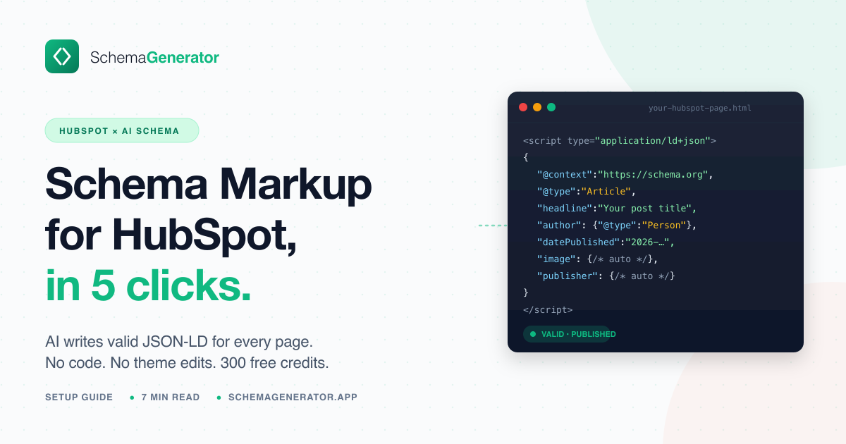 How to Add Schema Markup to HubSpot Pages with AI (Step-by-Step Setup Guide)